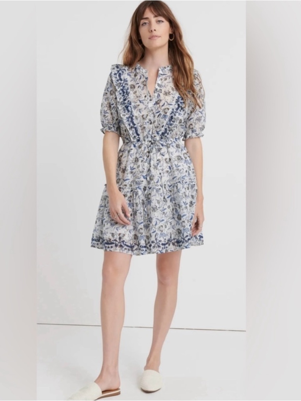 Lucky Brand Victoria Floral Mini Dress Small Cottagecore Boho